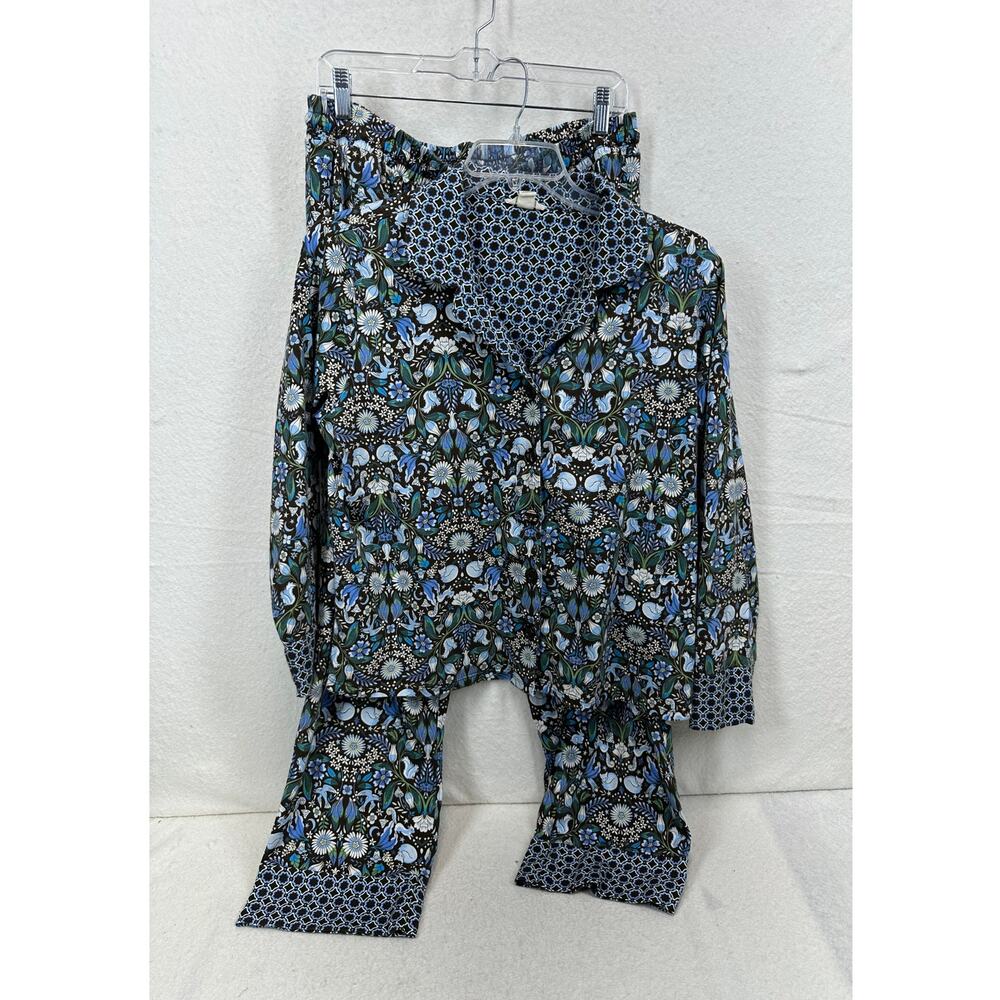 Vera Bradley Enchanted Woodland Pajama Set SZ L Comfy 100% Cotton Loungewear
